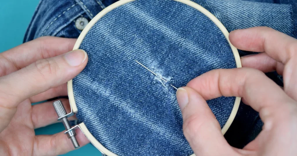 How to Sew an Invisible Stitch in Torn Jeans